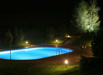 Landscape Lighting around a Pool
